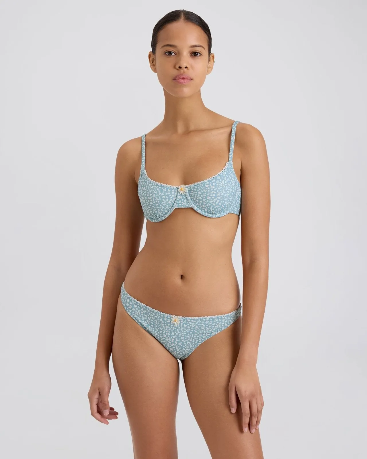 Daphne Bikini Top Ditsy Floral Hazy Blue sold by SOLID & STRIPED
