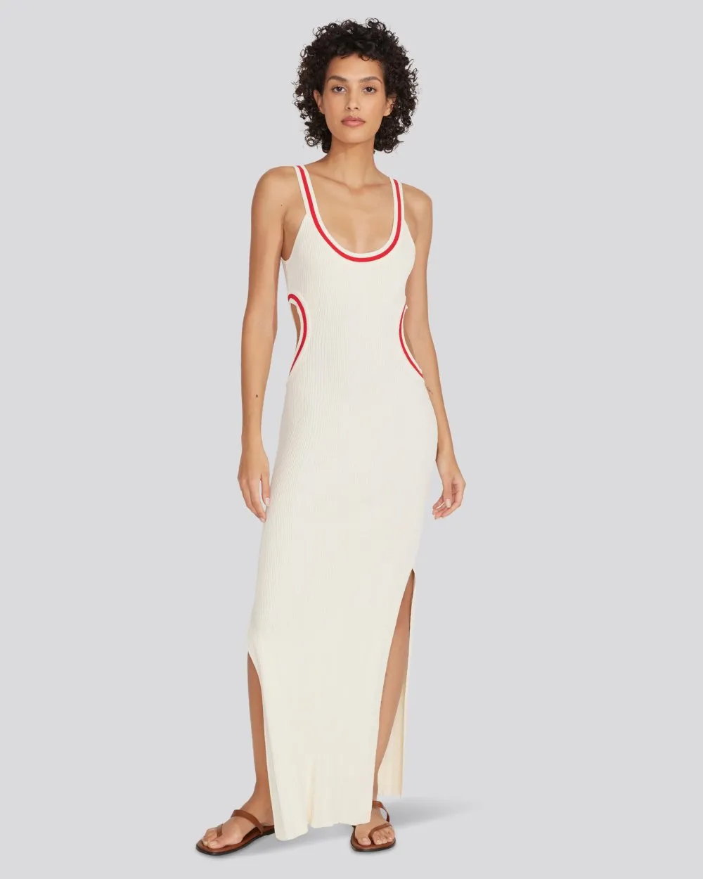 Lola Dress Brule Lipstick Red sold by SOLID & STRIPED