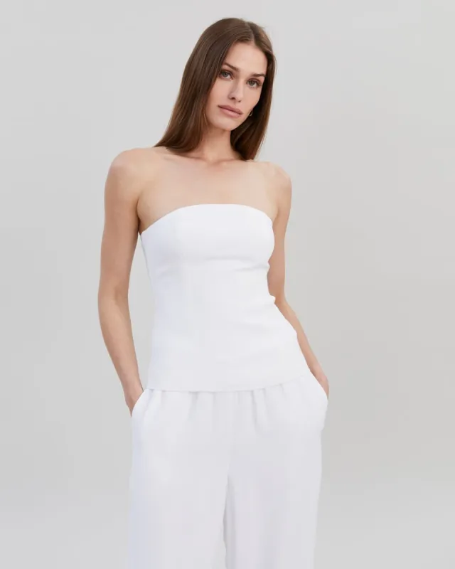 Tori Tube Top Optic White sold by SOLID & STRIPED
