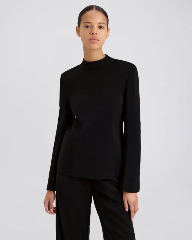 Ronit Long Sleeve Top Noir sold by SOLID & STRIPED