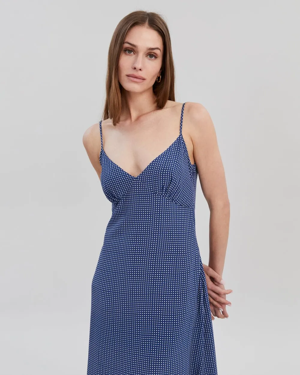 Rosetta Dress Midnight Blue Polka Dot sold by SOLID & STRIPED product image thumbnail 3