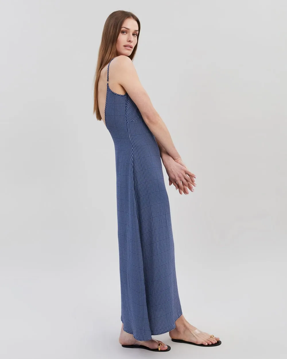 Rosetta Dress Midnight Blue Polka Dot sold by SOLID & STRIPED product image thumbnail 5