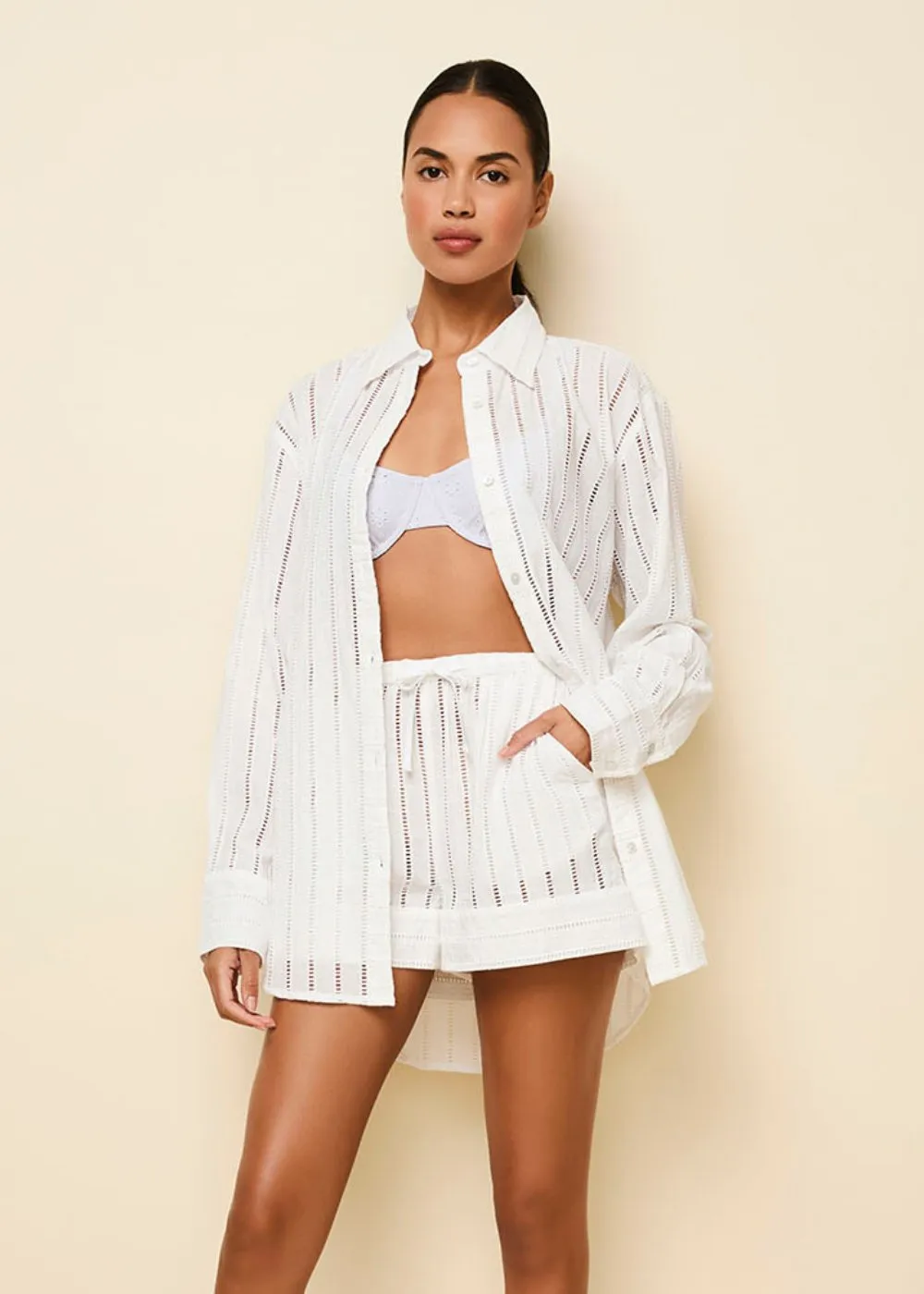 The Striped Eyelet Oxford Tunic sold by SOLID & STRIPED product image thumbnail 5