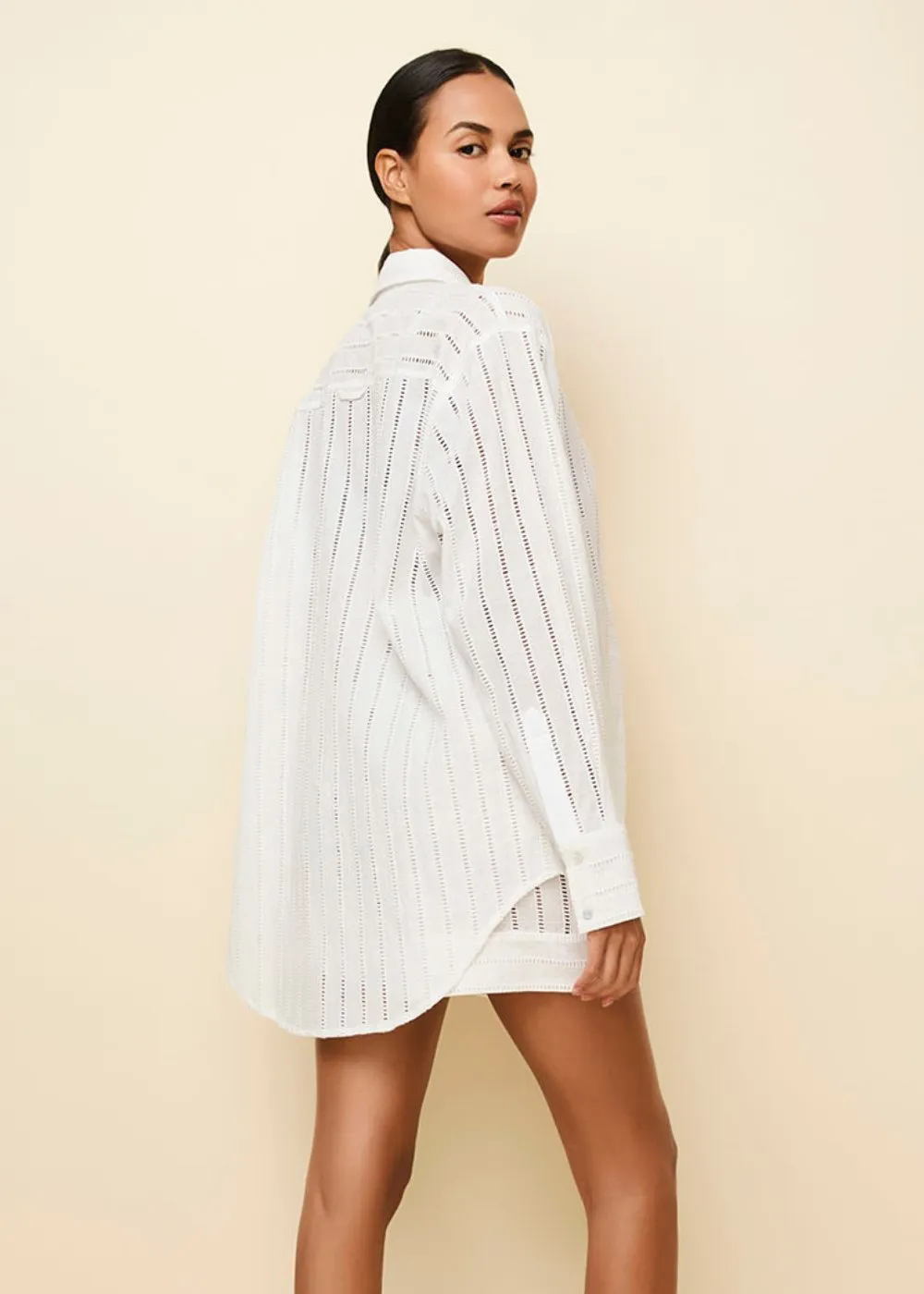 The Striped Eyelet Oxford Tunic sold by SOLID & STRIPED product image thumbnail 3
