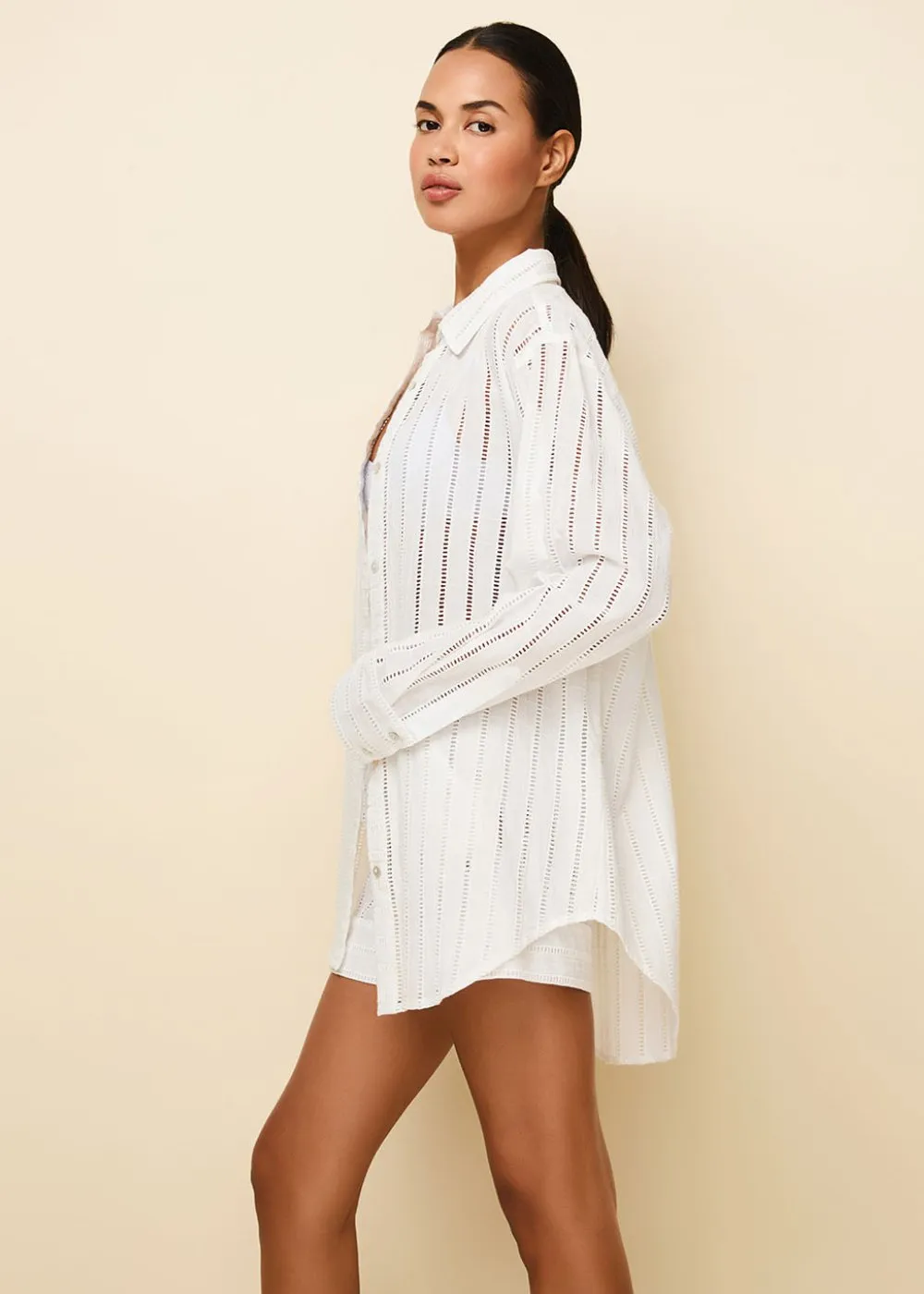 The Striped Eyelet Oxford Tunic sold by SOLID & STRIPED product image thumbnail 4