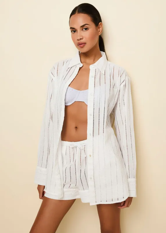 The Striped Eyelet Oxford Tunic made by SOLID & STRIPED