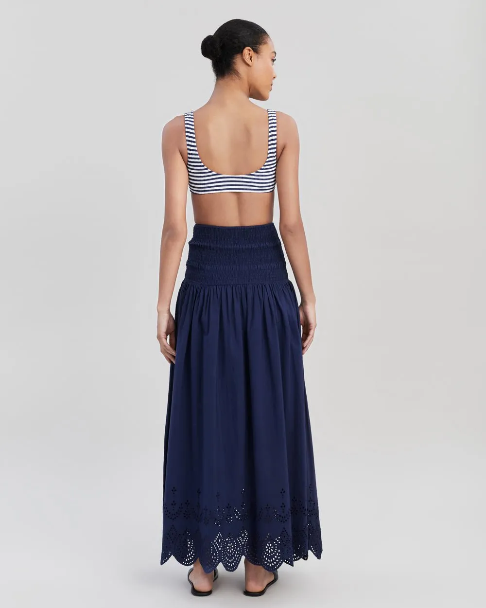 Eyelet Zaria Skirt French Navy sold by SOLID & STRIPED product image thumbnail 3