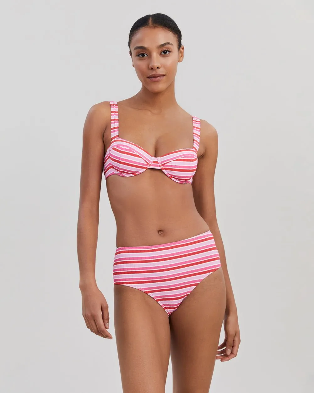 Lilo Ribbed Bikini Bottom Pink Multi Stripe sold by SOLID & STRIPED product image thumbnail 3
