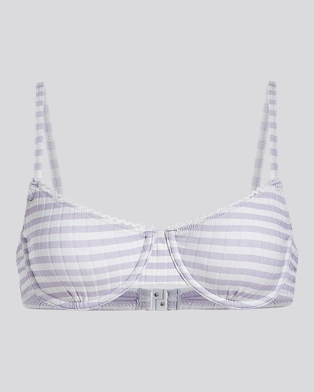 Daphne Ribbed Bikini Top Lilac Stripe sold by SOLID & STRIPED product image thumbnail 2