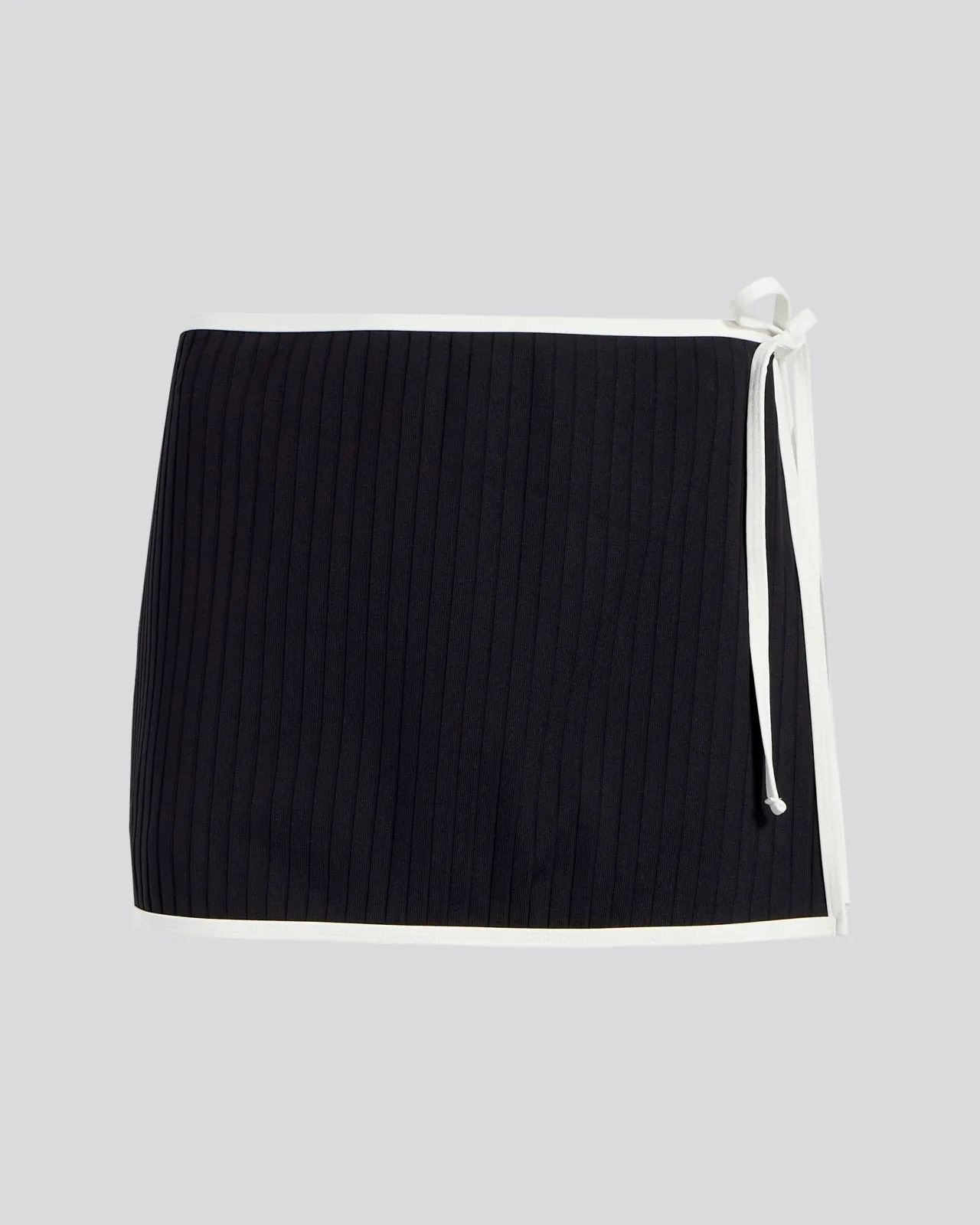 Nola Ribbed Swim Skirt Noir / Optic White sold by SOLID & STRIPED product image thumbnail 2