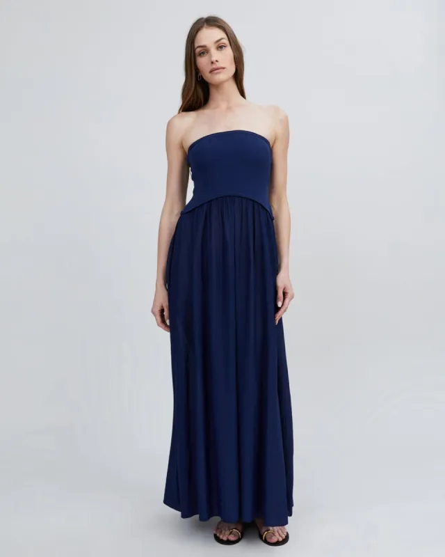 Strapless Soglio Dress French Navy sold by SOLID & STRIPED
