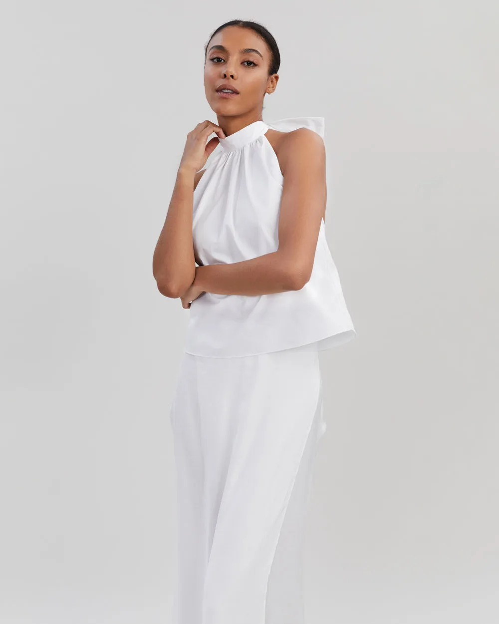 Barbara Halter Top Optic White sold by SOLID & STRIPED product image thumbnail 4