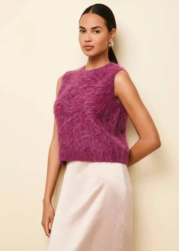 Carmella Sweater Vest Magenta sold by SOLID & STRIPED