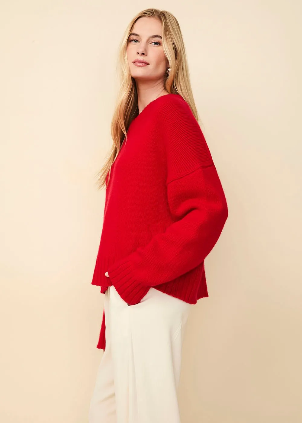 Reva Chunky Cashmere Sweater Apple Red sold by SOLID & STRIPED product image thumbnail 4