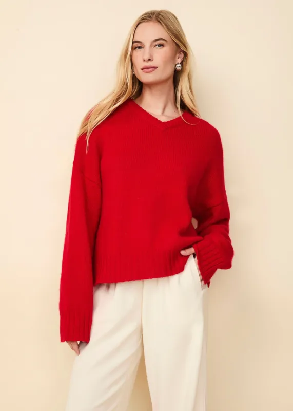 Reva Chunky Cashmere Sweater Apple Red sold by SOLID & STRIPED