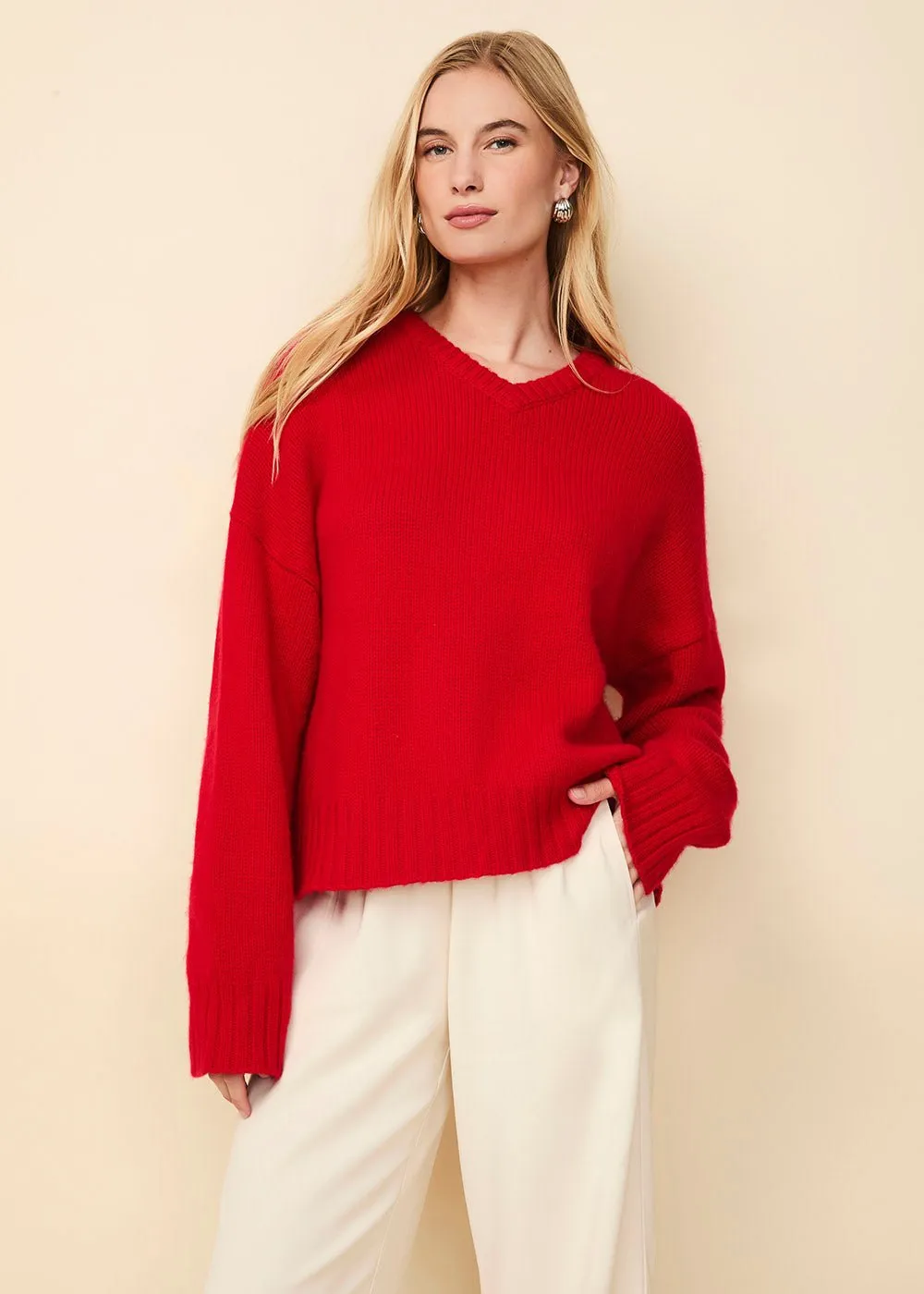 Reva Chunky Cashmere Sweater Apple Red sold by SOLID & STRIPED