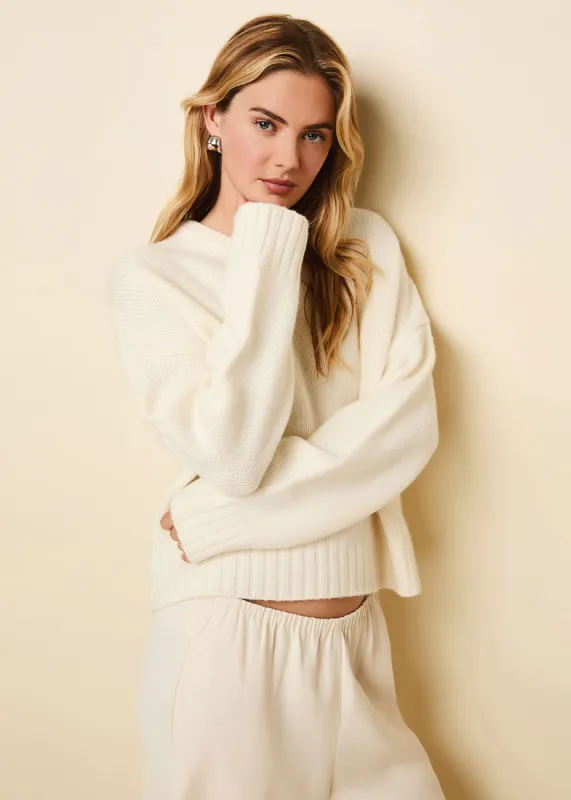 Reva Chunky Cashmere Sweater Ecru sold by SOLID & STRIPED