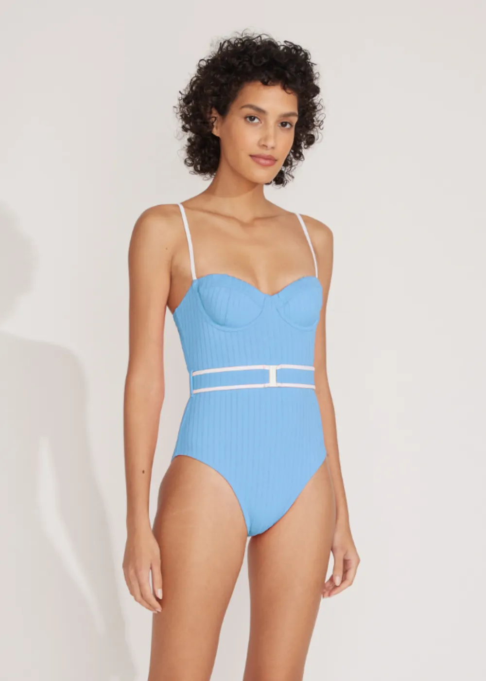 Spencer Ribbed One Piece Marina Blue sold by SOLID & STRIPED
