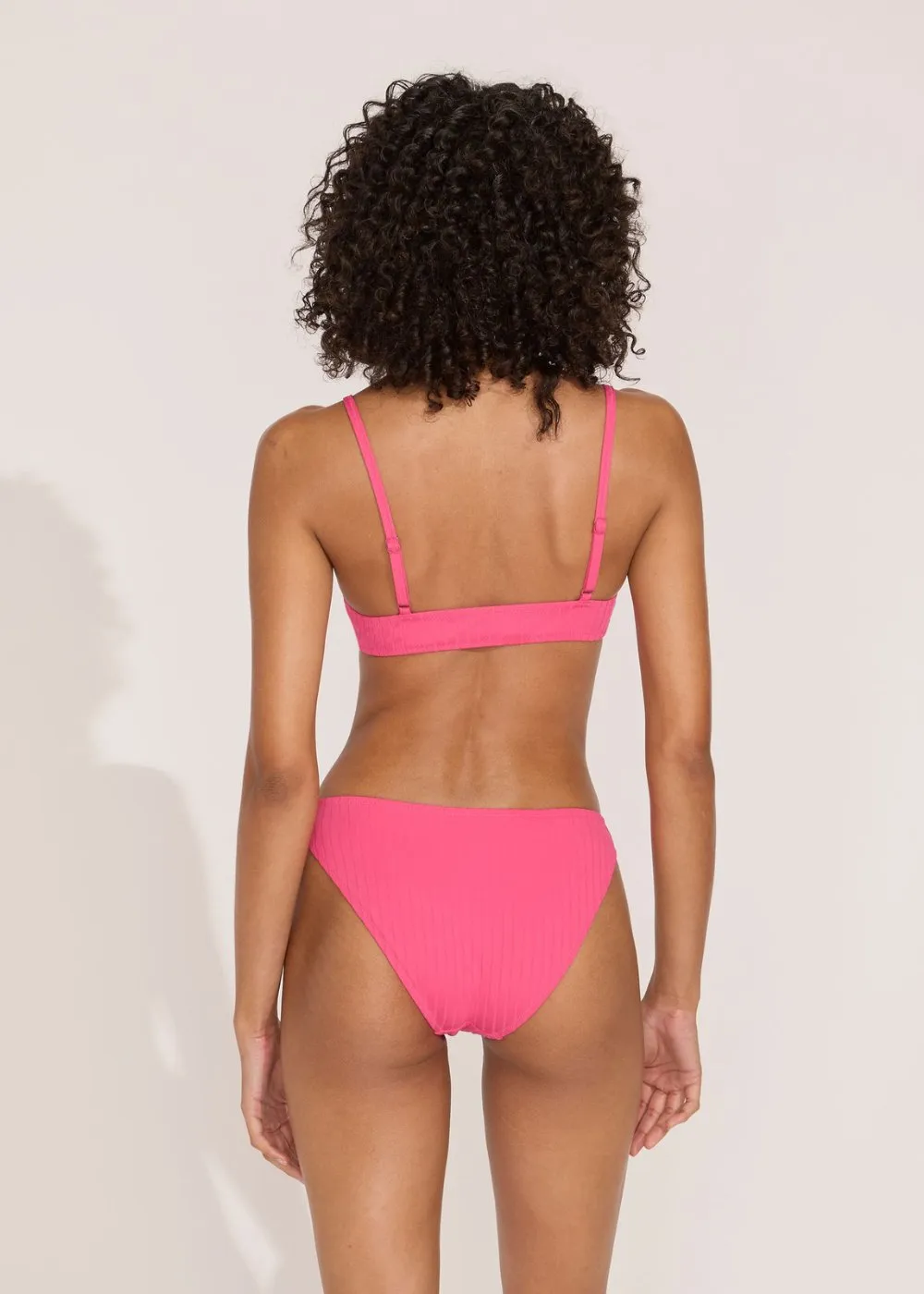 Rachel Ribbed Bikini Bottom Hot Pink sold by SOLID & STRIPED