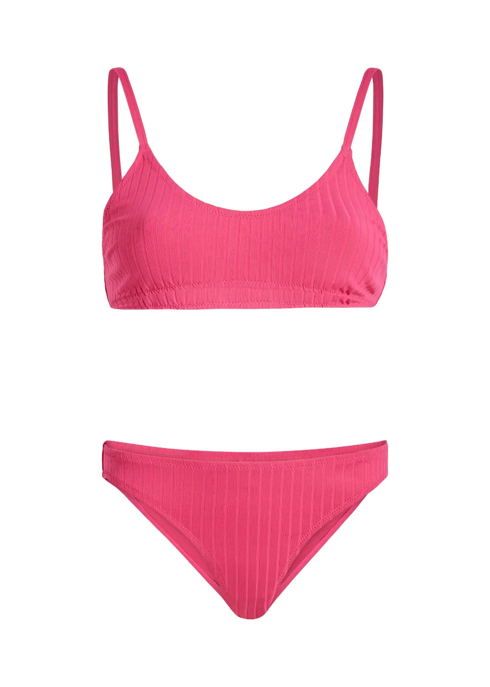 Rachel Ribbed Bikini Top Hot Pink sold by SOLID & STRIPED product image thumbnail 2