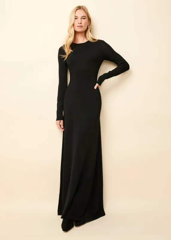 Dora Dress Noir sold by SOLID & STRIPED