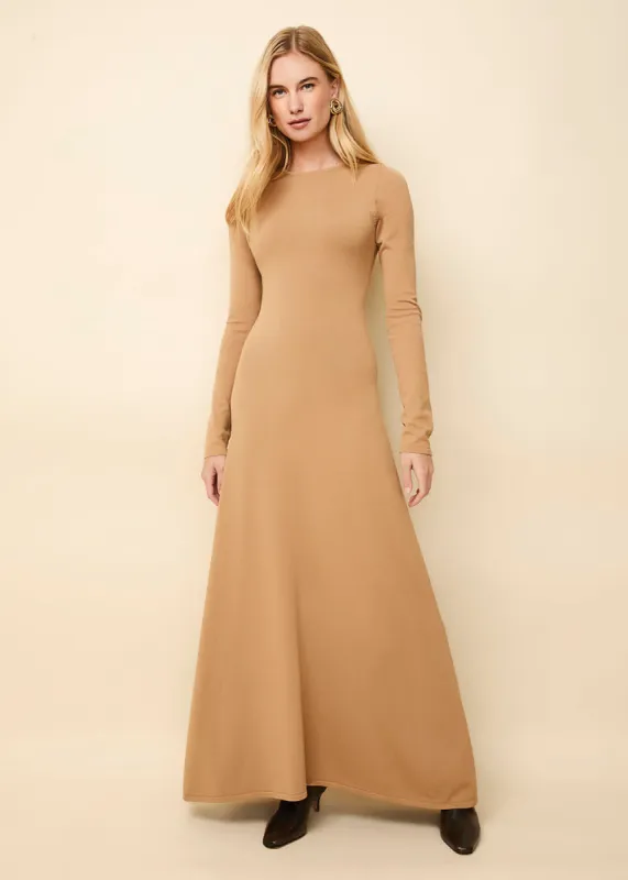 Dora Dress Camel sold by SOLID & STRIPED