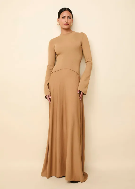 Soglio Dress Camel sold by SOLID & STRIPED
