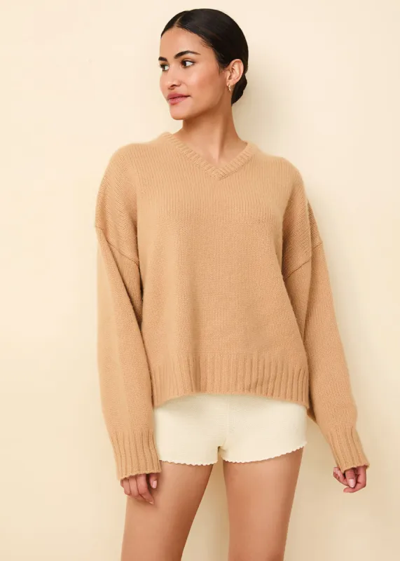 Reva Chunky Cashmere Sweater Camel sold by SOLID & STRIPED