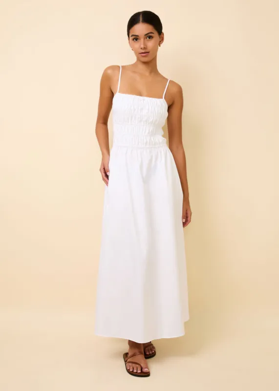 Delta Midi Dress Optic White sold by SOLID & STRIPED