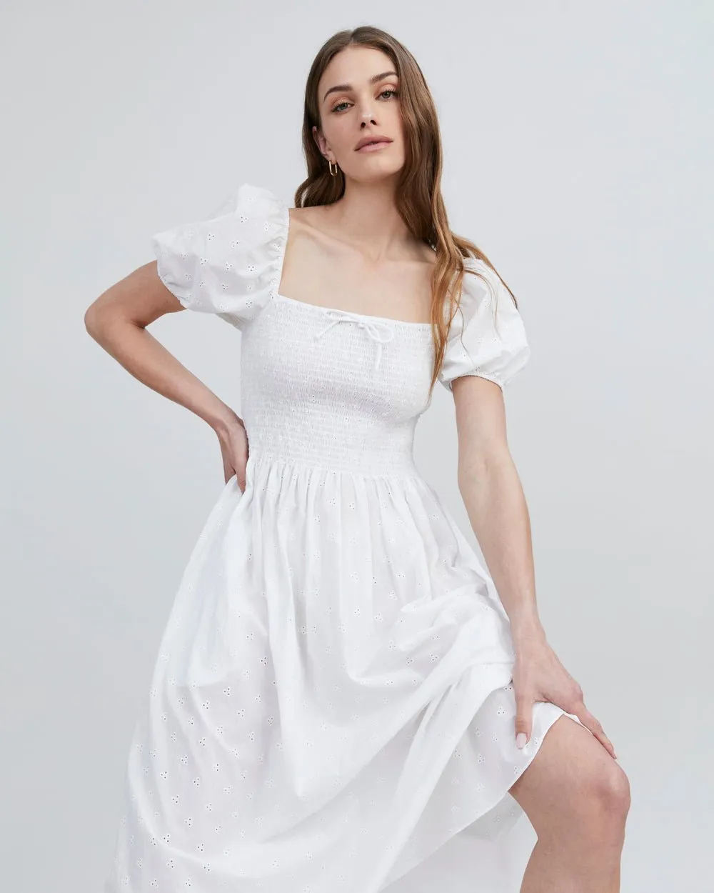 Eyelet Corrina Dress Optic White sold by SOLID & STRIPED product image thumbnail 3