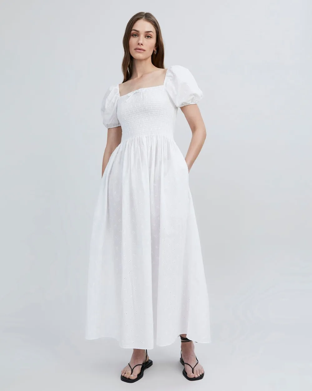 Eyelet Corrina Dress Optic White sold by SOLID & STRIPED