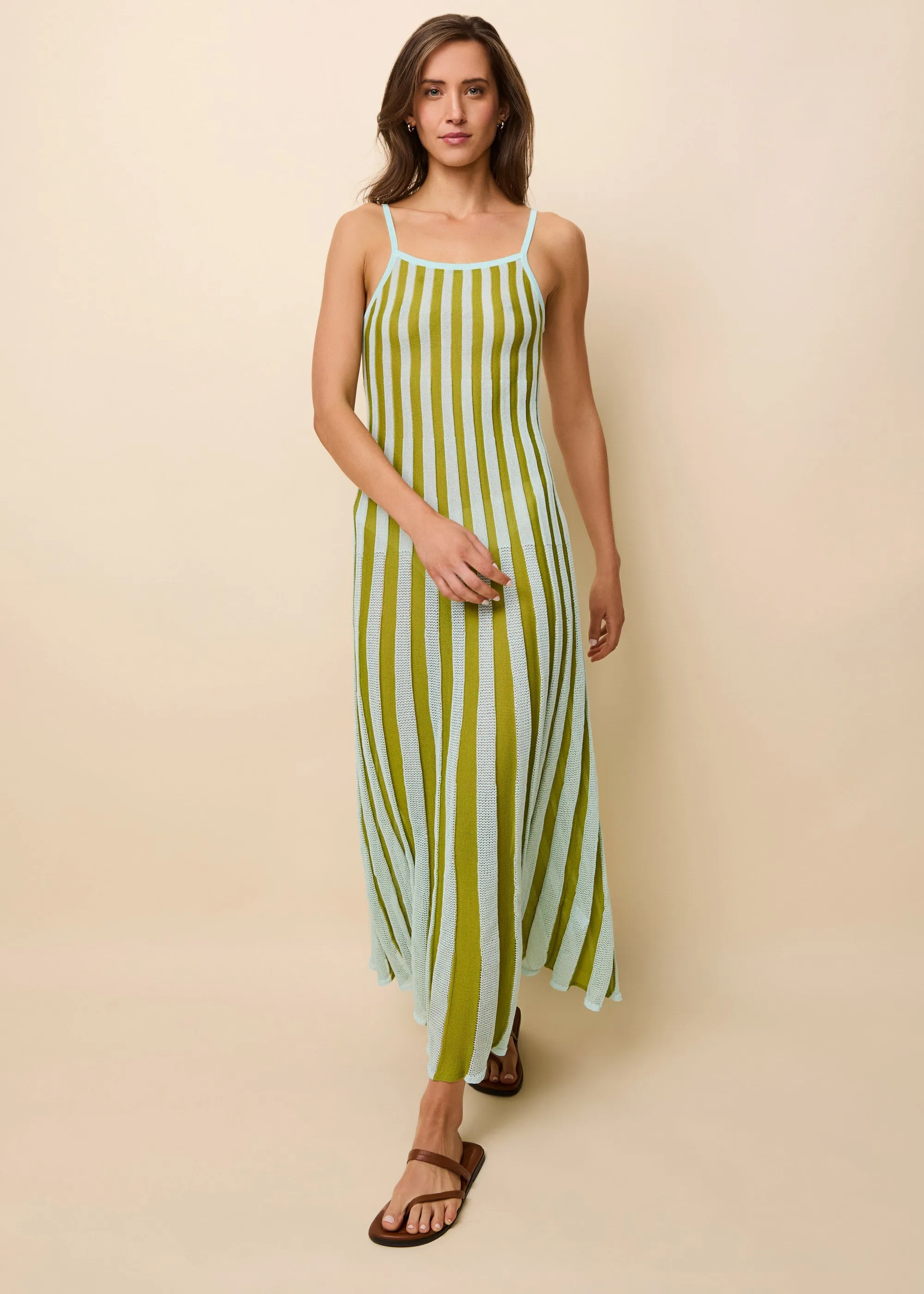 Kaylee Dress Sky Chartreuse sold by SOLID & STRIPED