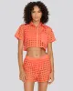 Eyelet Cropped Cabana Shirt Hot Coral sold by SOLID & STRIPED