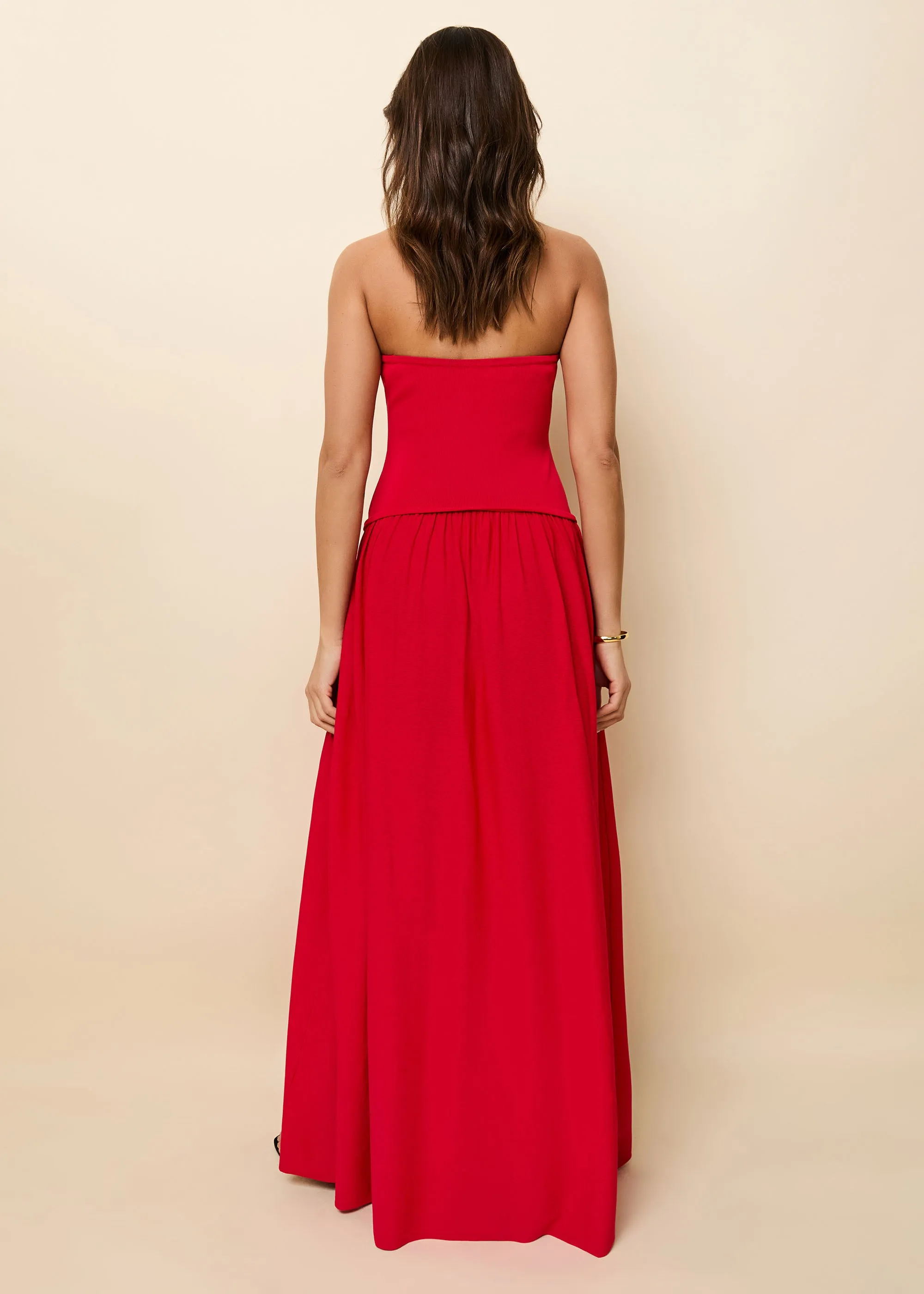 Strapless Soglio Dress Lipstick Red sold by SOLID & STRIPED product image thumbnail 3