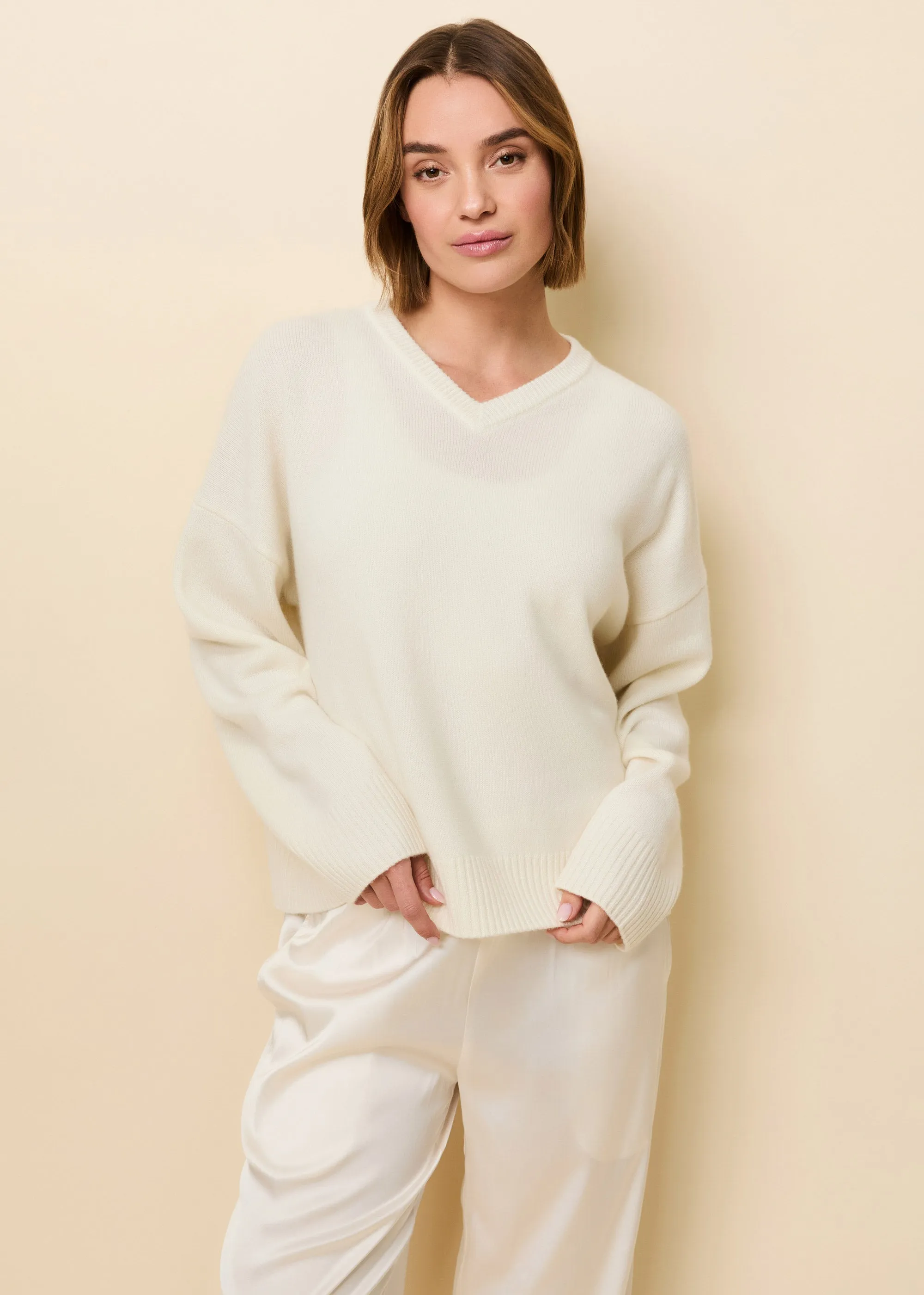 Reva Cashmere Sweater Brule sold by SOLID & STRIPED