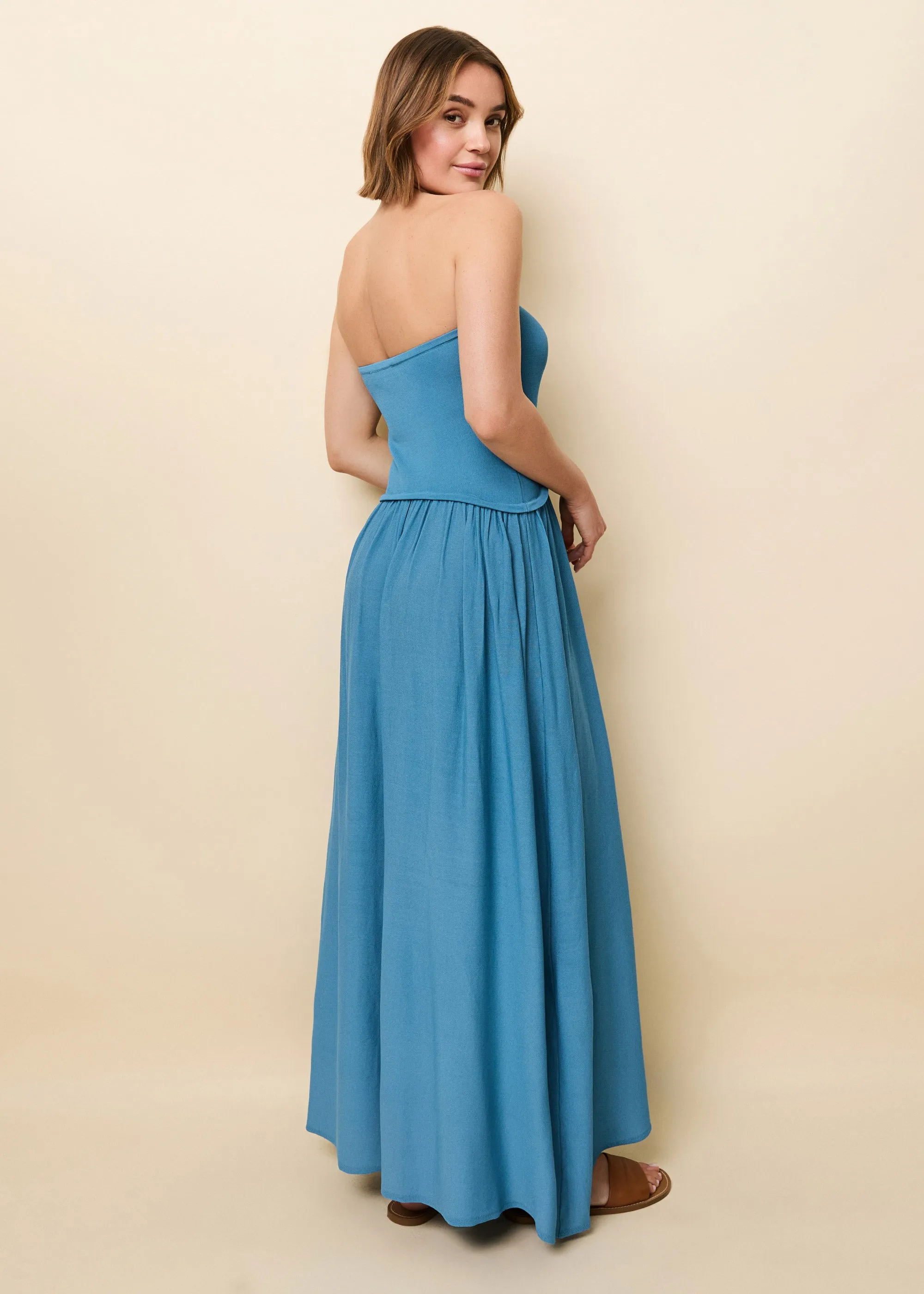 Strapless Soglio Dress French Blue sold by SOLID & STRIPED product image thumbnail 2