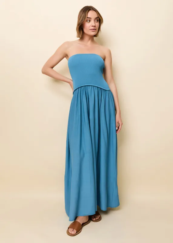 Strapless Soglio Dress French Blue sold by SOLID & STRIPED