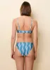 Rachel Bikini Top French Blue Wavy Stripe sold by SOLID & STRIPED