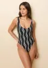 Hailey One Piece Noir Wavy Stripe sold by SOLID & STRIPED
