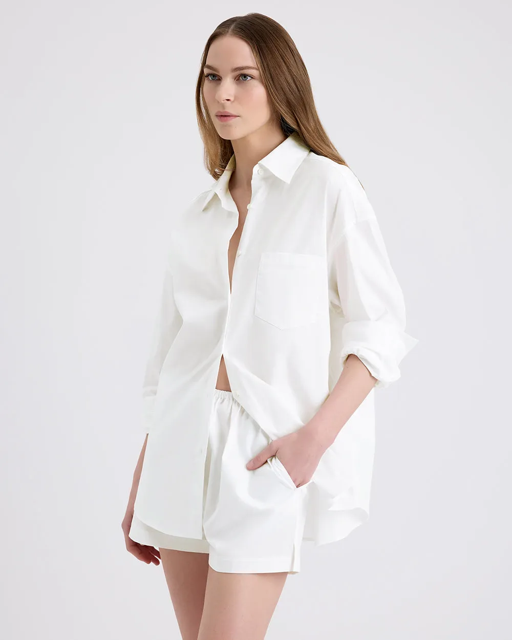 The Loretto Short Optic White sold by SOLID & STRIPED product image thumbnail 4