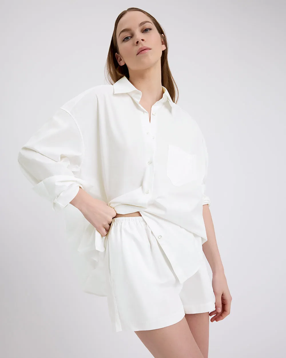 The Loretto Short Optic White sold by SOLID & STRIPED product image thumbnail 5