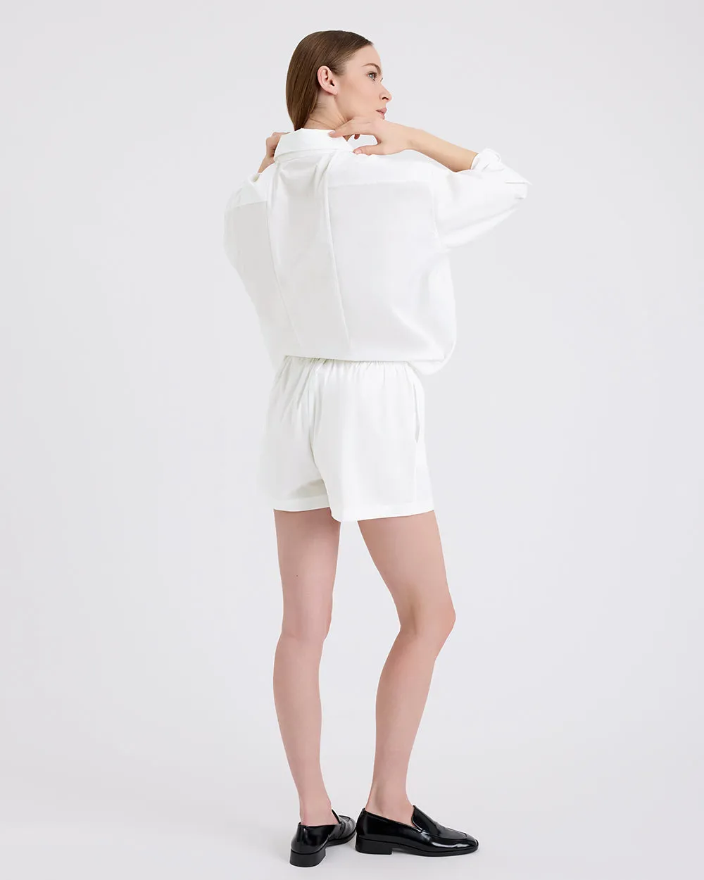 The Loretto Short Optic White sold by SOLID & STRIPED product image thumbnail 3