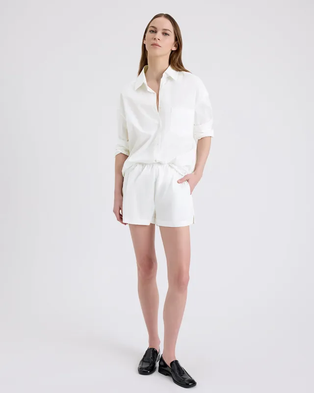 The Loretto Short Optic White sold by SOLID & STRIPED