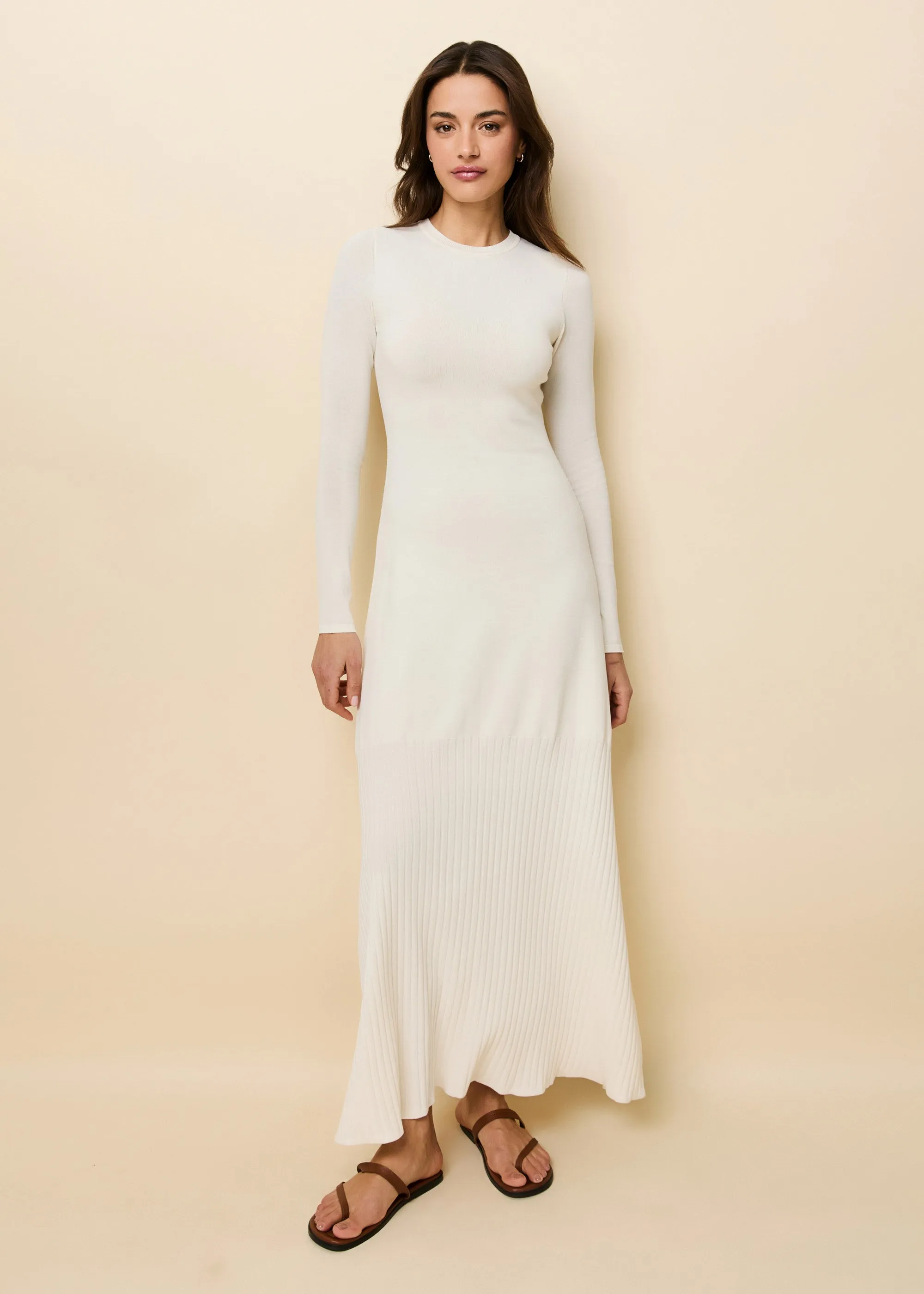 Dora Ribbed Dress Brule sold by SOLID & STRIPED