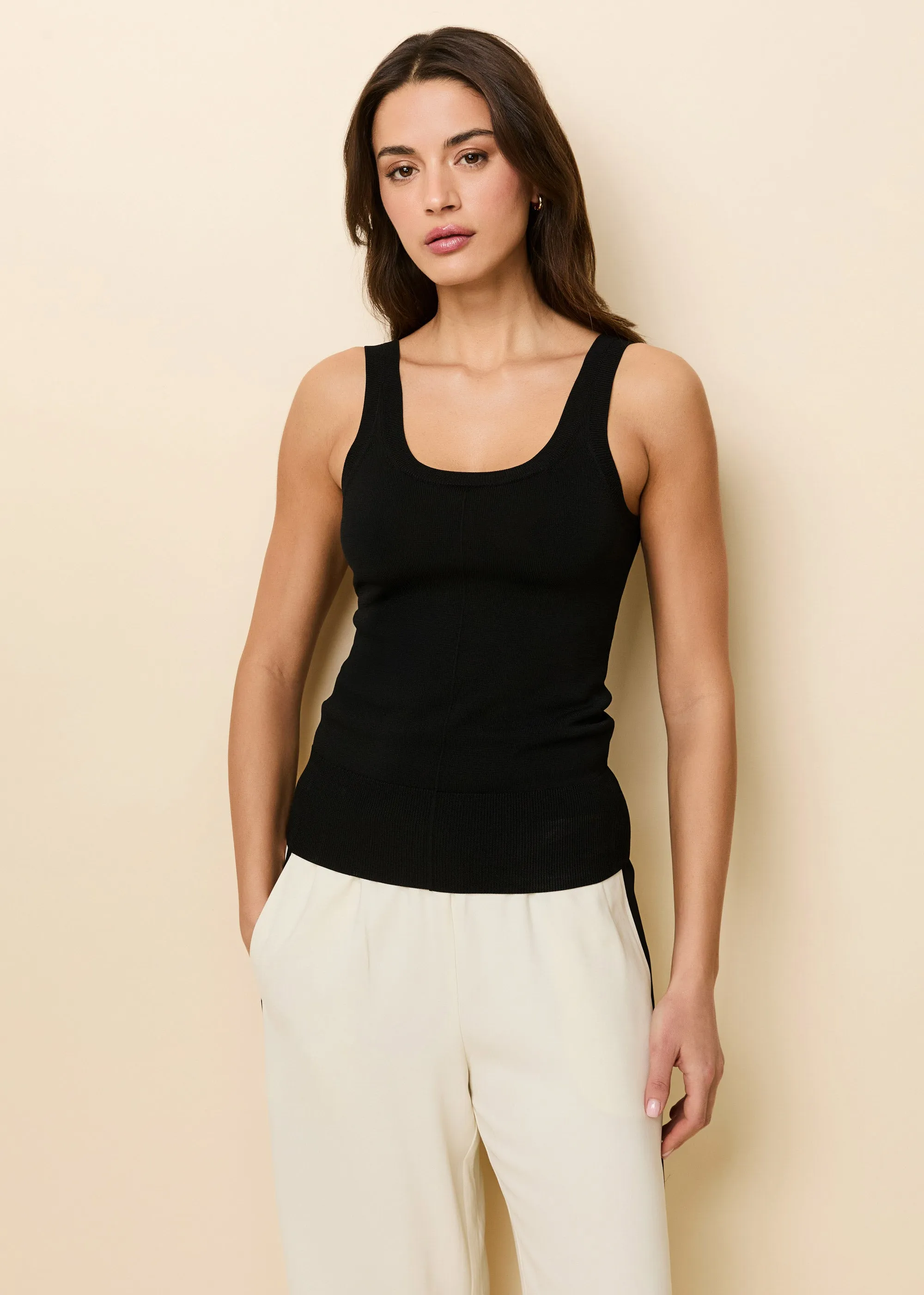 Nessa Tank Noir sold by SOLID & STRIPED