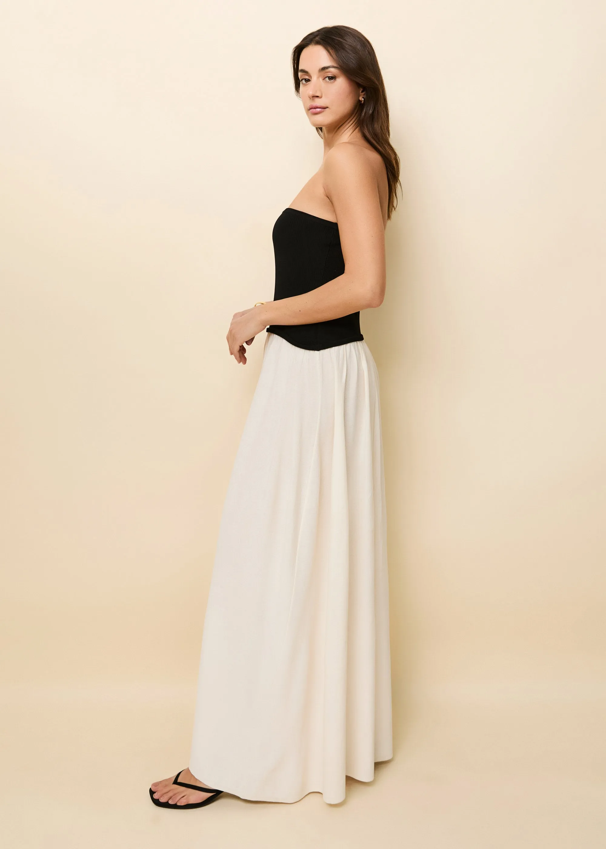 Strapless Soglio Dress Noir / Brule sold by SOLID & STRIPED product image thumbnail 3