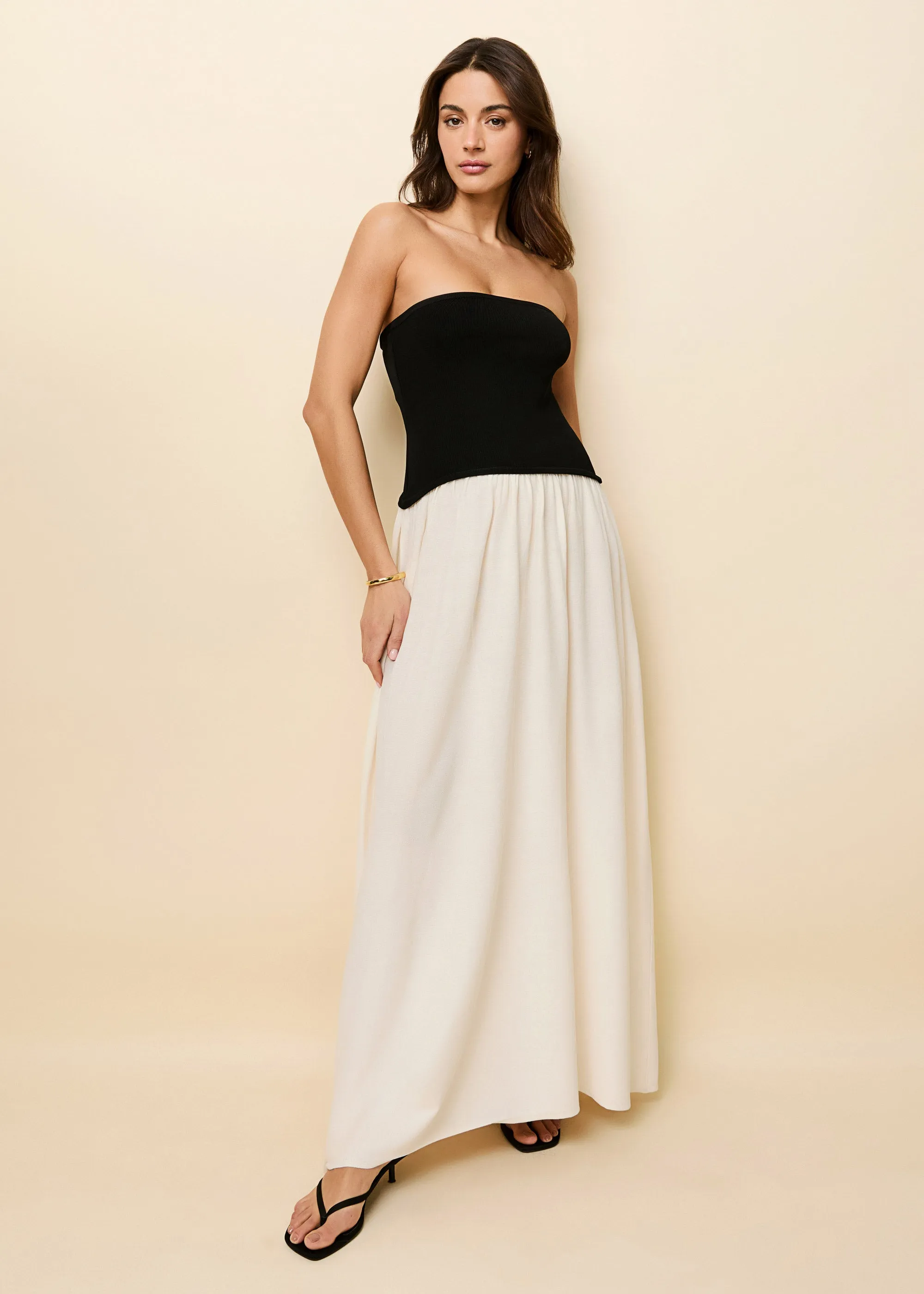 Strapless Soglio Dress Noir / Brule sold by SOLID & STRIPED product image thumbnail 2