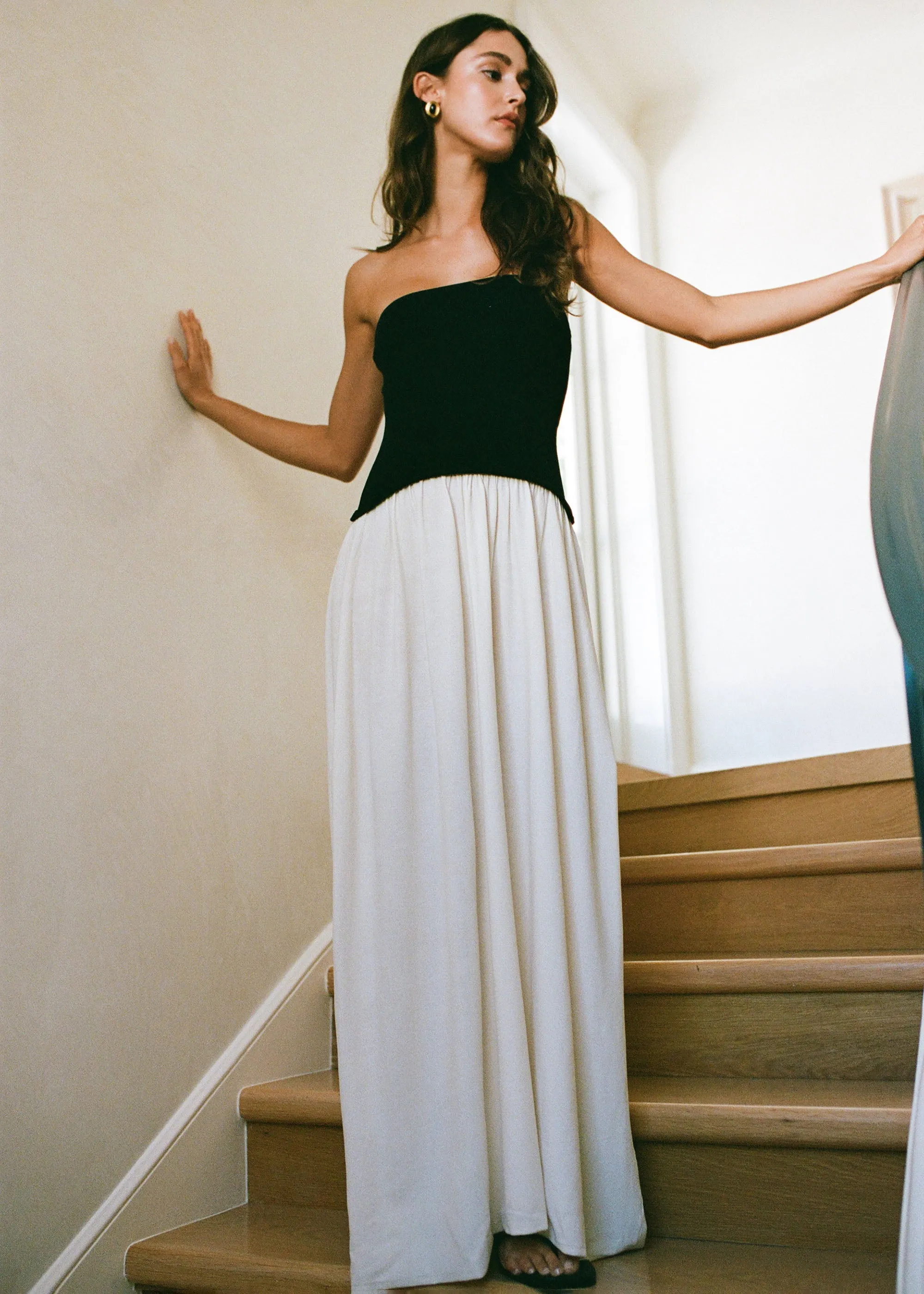 Strapless Soglio Dress Noir / Brule sold by SOLID & STRIPED product image thumbnail 5