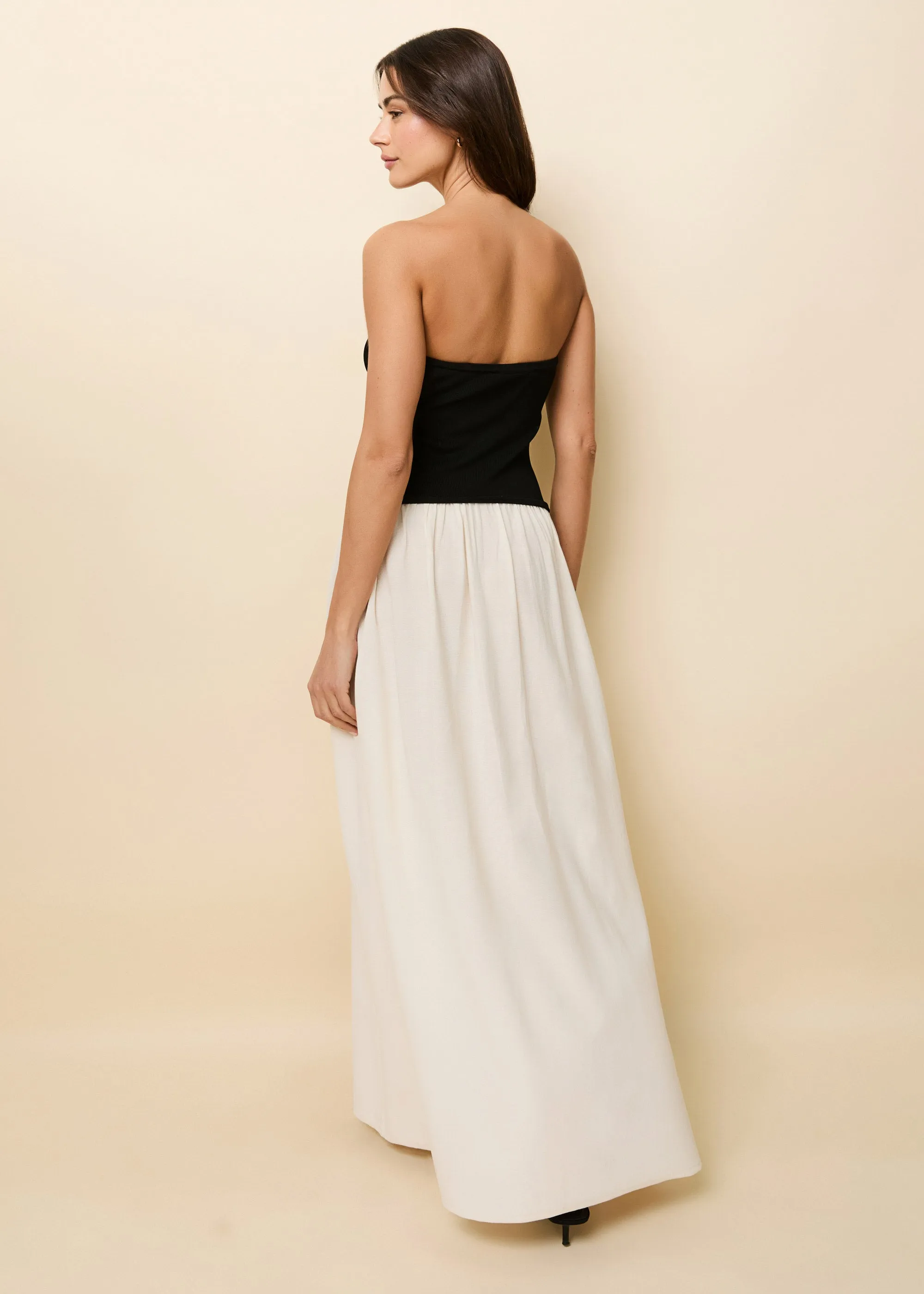 Strapless Soglio Dress Noir / Brule sold by SOLID & STRIPED product image thumbnail 4
