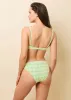 Daphne Bikini Bottom Spring Matcha Puckered Plaid sold by SOLID & STRIPED